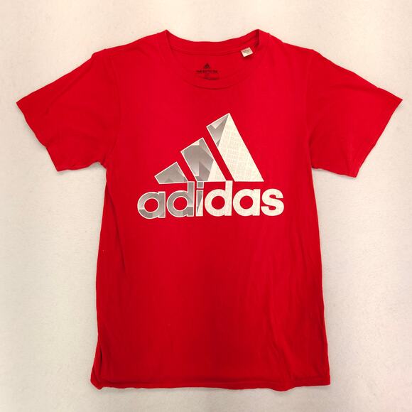 Adidas Casual Crew Neck Short Sleeve Graphic T Shirt Mens Size Small S Red - Picture 2 of 9